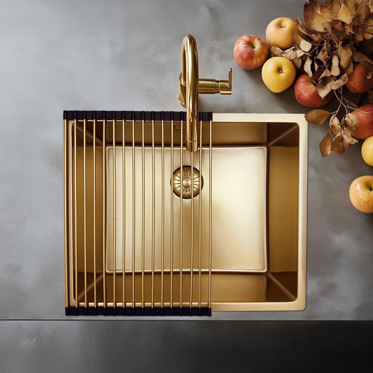 Pure.Sink Prestige roll mat sink Gold PPGRM40-60 - Productafbeelding 2