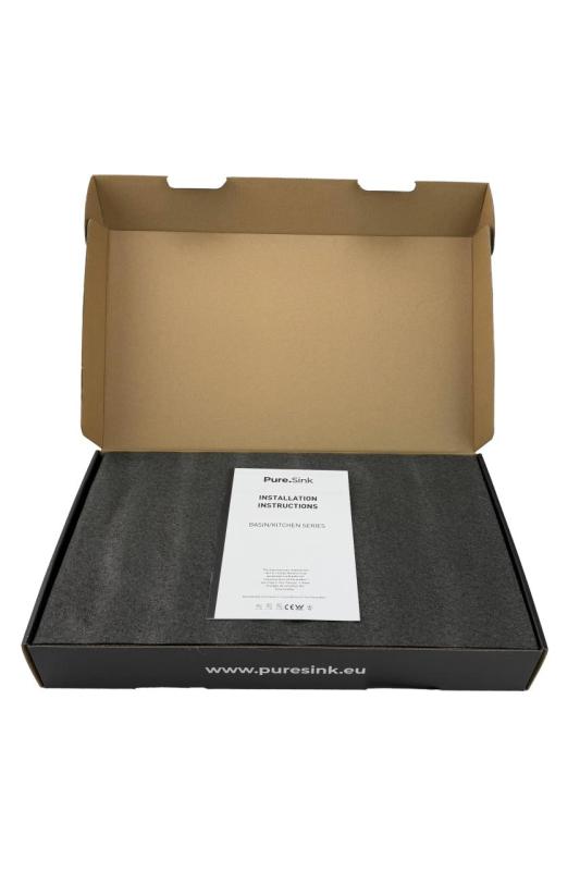 Pure.Sink Elite Steel Spark-S keittiöhana Matta musta, ulosvedettävä juoksuputki PS8041-10