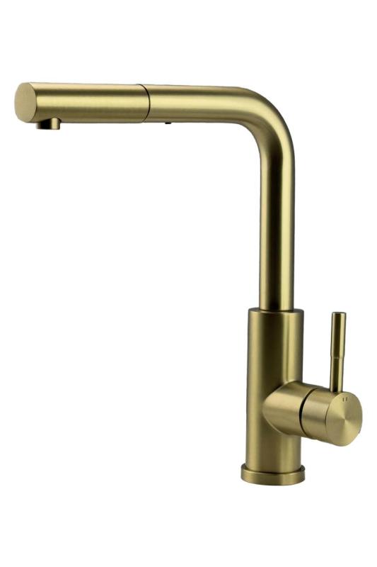 Pure.Sink Elite Steel Spark-S kitchen faucet PVD brushed gold with pull-out spout PS8041-60