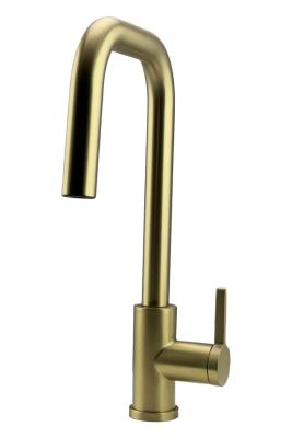 Pure.Sink Elite Steel Crystal-S keittiöhana PVD Harjattu kulta, ulosvedettävä juoksuputki PS8050-60