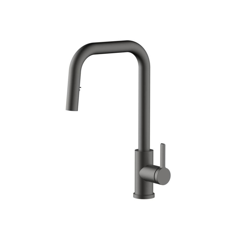 Pure.Sink Elite Steel Crystal-S kitchen faucet PVD Gun Metal with pull-out spout PS8050-61