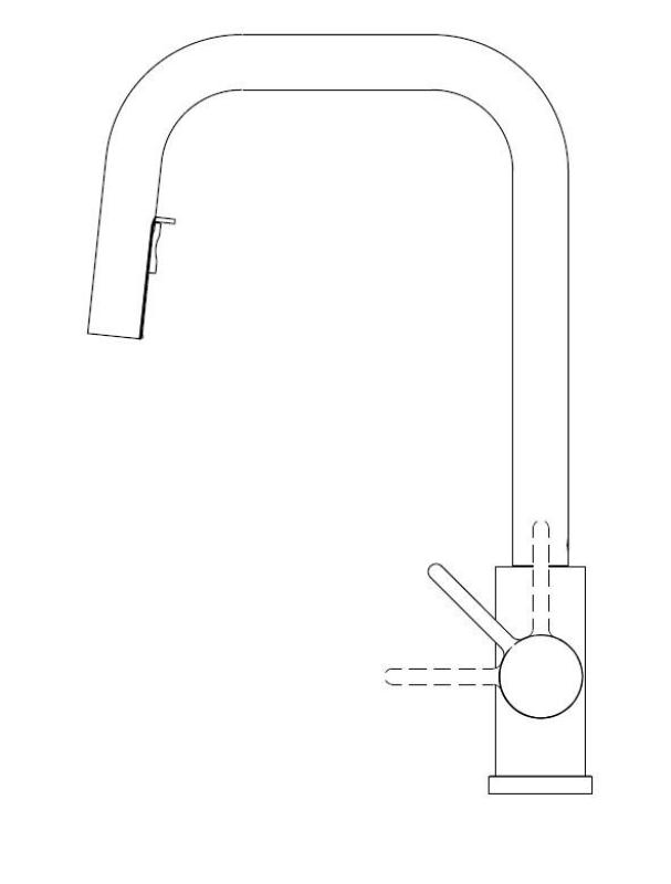 Pure.Sink Elite Steel Crystal-S kitchen faucet PVD Gun Metal with pull-out spout PS8050-61