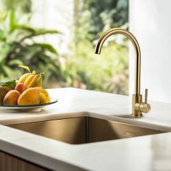Pure.Sink Elite Steel Stream keittiöhana PVD harjattu kulta PS8044-60