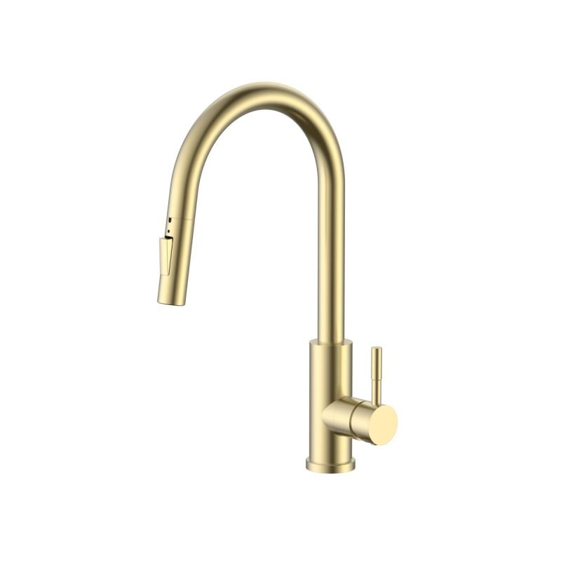 Pure.Sink Elite Steel Stream-S kitchen faucet PVD brushed gold with pull-out spout PS8045-60