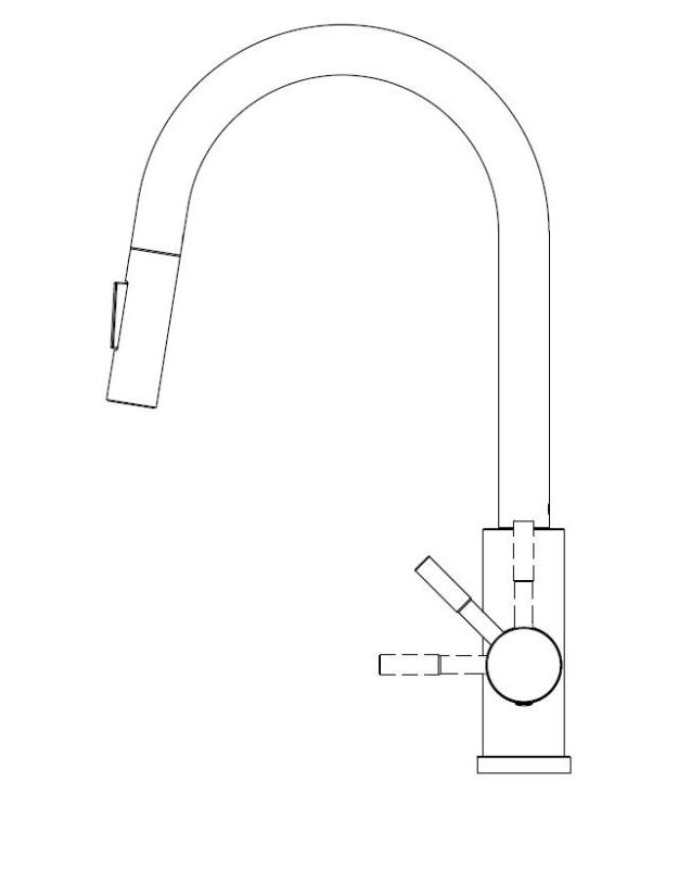 Pure.Sink Elite Steel Stream-S kitchen faucet PVD brushed gold with pull-out spout PS8045-60