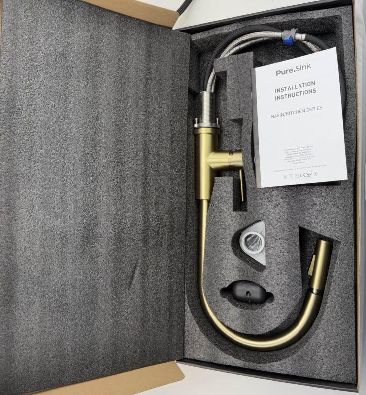 Pure.Sink Elite Steel Stream-S kitchen faucet PVD brushed gold with pull-out spout PS8045-60