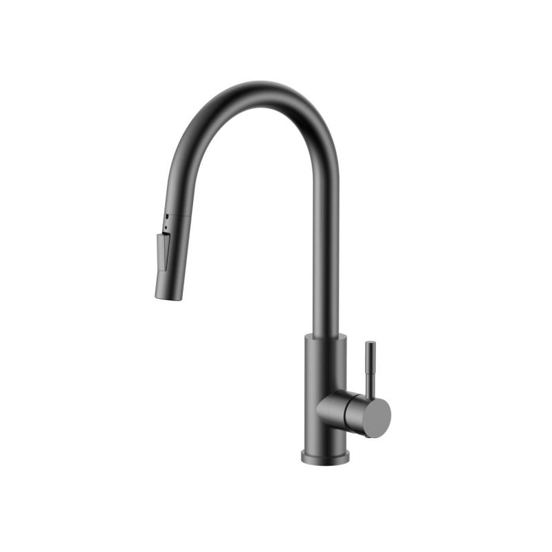 Pure.Sink Elite Steel Stream-S kitchen faucet PVD Gun Metal with pull-out spout PS8045-61