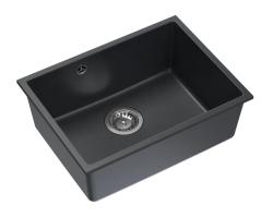 Quadri Elston Antrasiitti Graniitti Alakaapelin Pesuallas 495x360mm ruostumattomasta teräksestä valmistetulla tulppalla 1208967659