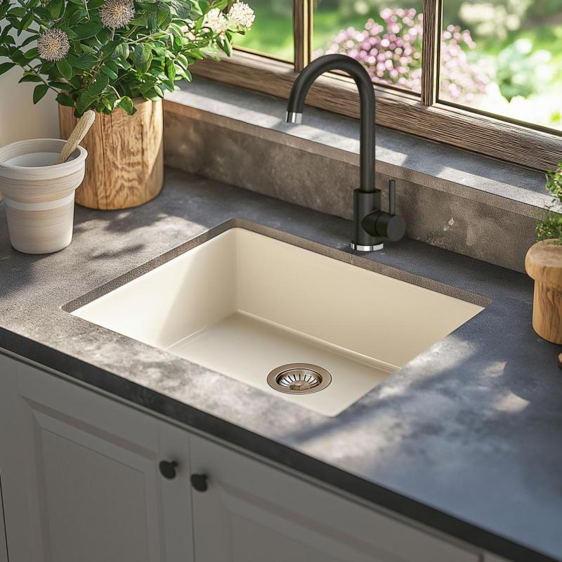 Quadri Coventry Kitchen Mixer Tap Anthracite with Swivel Spout 1208967665