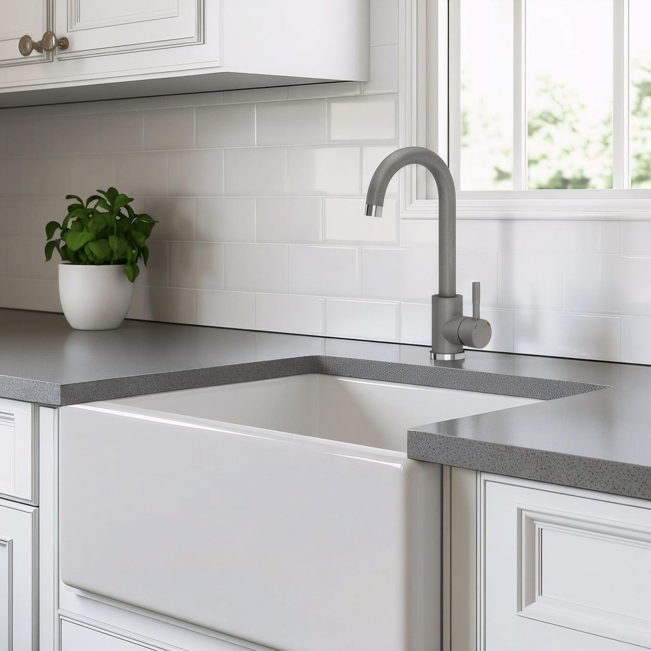 Quadri Coventry Kitchen Faucet Grey with Swivel Spout 1208967666 - Productafbeelding 2