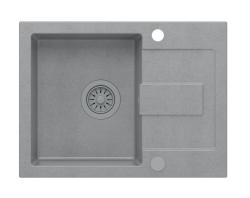 Quadri Sutton Harmaa Graniitti Pöytään Asennettava Pesuallas 60x45cm Valutusalueella, Käännettävä Harmaalla Tulppalla - 1208967750
