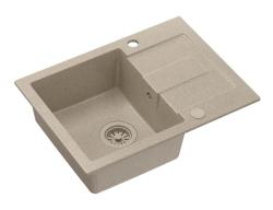 Quadri Sutton Beige Hiekka Graniitti Päälle Asennettava Pesuallas 60x45cm Valutusalueella, Käännettävä Beige Tulppalla - 1208967751
