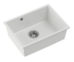 Quadri Elston Valkoinen Graniitti Alakaappiin Asennettava Pesuallas 495x360mm ruostumattomasta teräksestä valmistetulla tulppa 1208967774