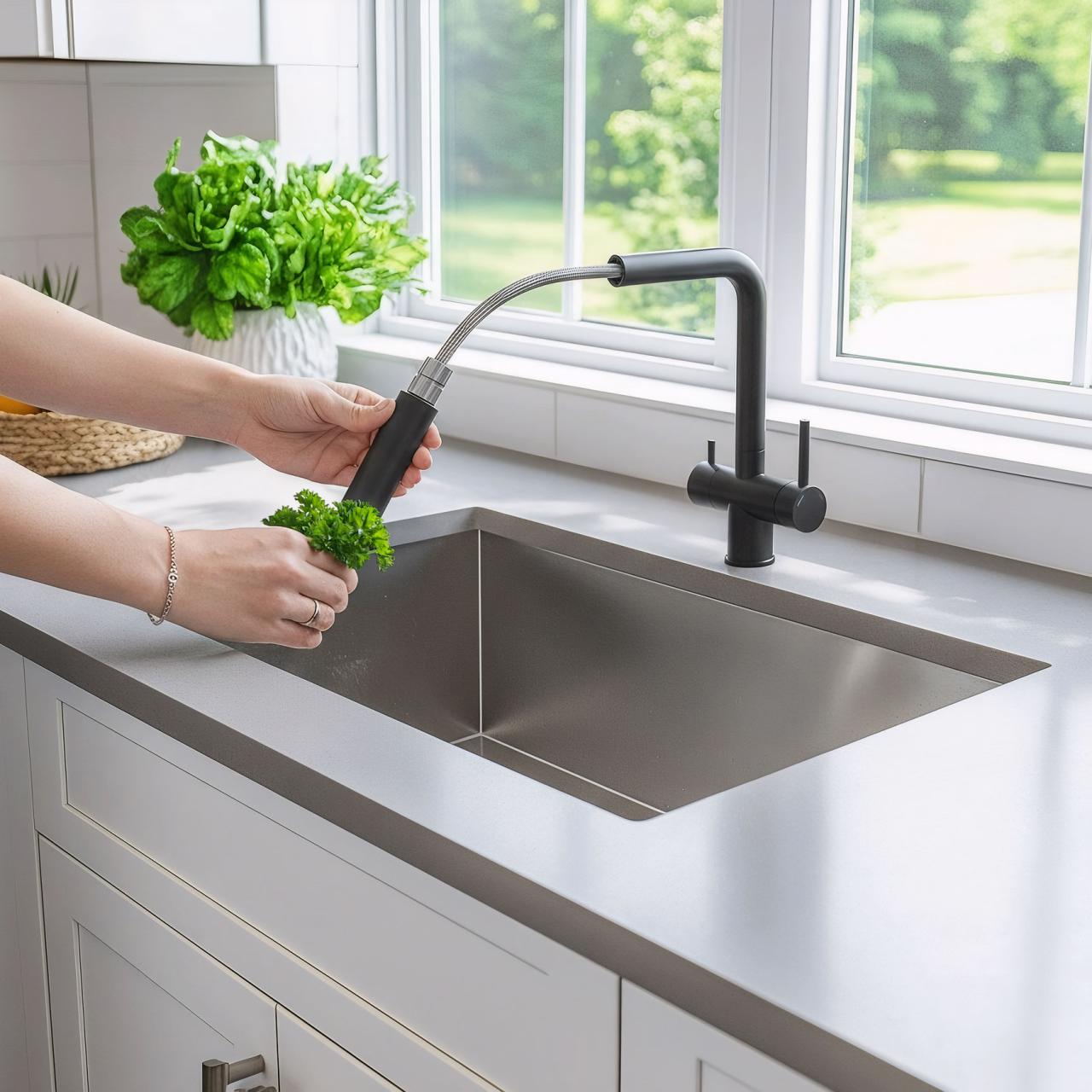 Quadri Ellesmere Kitchen Mixer Tap Black 3-way with an extra connection for filtered water 1208967780 - Productafbeelding 2