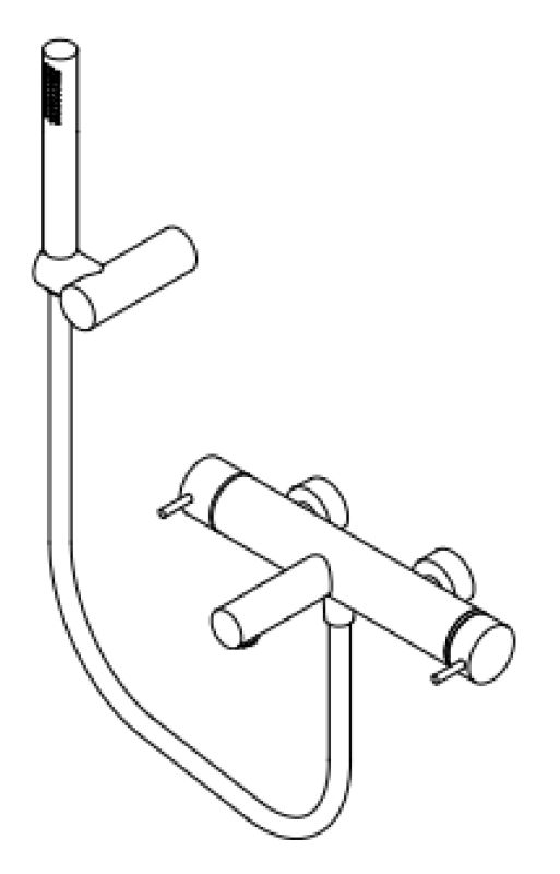 Waterevolution Flow tweerichtings-douchekraan met handdouche zwart T130NPR