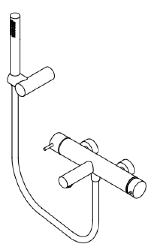 Waterevolution Flow thermostaat met twee-weg douchemengkraan met handdouche wit T130TNBR