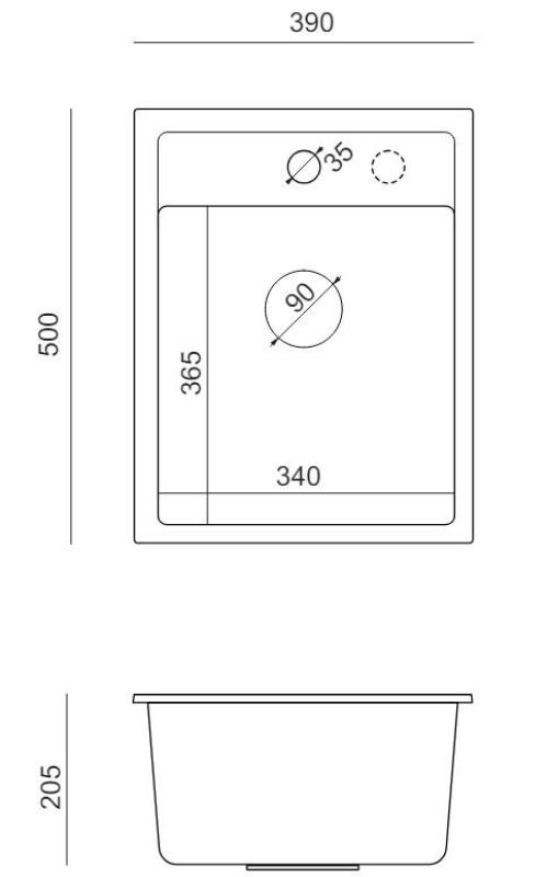 Quadri Lontoo Graniitinharmaa Pesuallas 39x50 cm Hanareiällä Päällä Asennettavaksi - 1208967844