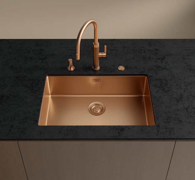 Franke Mythos Masterpiece Kitchen Faucet Copper with J-Spout and Pull-Out Spray - 115.0711.557 - Productafbeelding 7