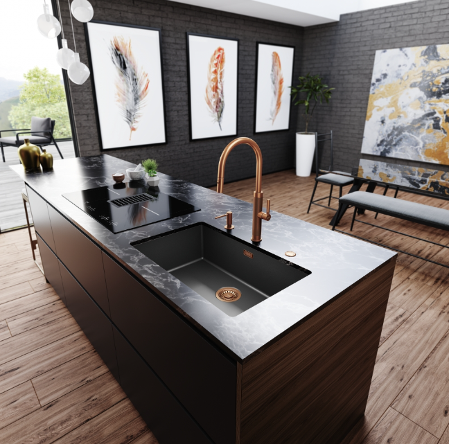 Franke Mythos Masterpiece Kitchen Faucet Copper with J-Spout and Pull-Out Spray - 115.0711.557 - Productafbeelding 9