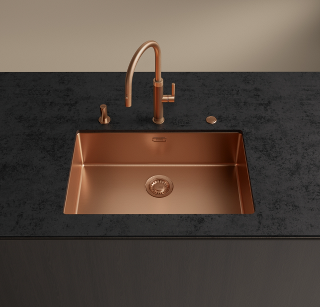 Franke Mythos Masterpiece Kitchen Faucet Copper with J-Spout and Pull-Out Spray - 115.0711.557 - Productafbeelding 10