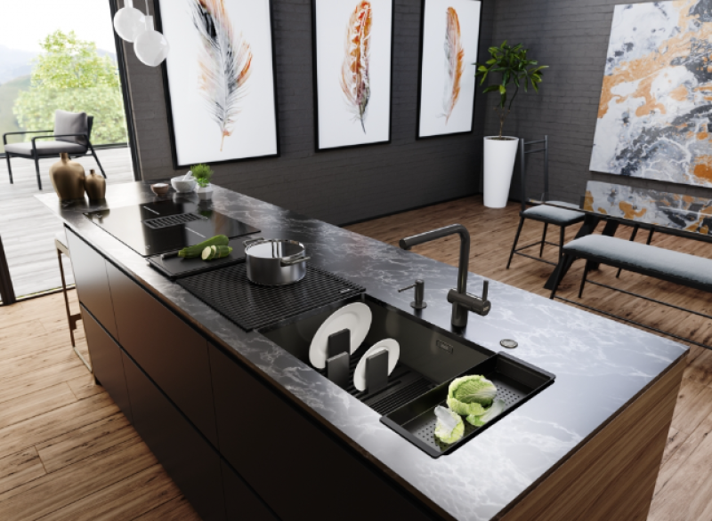 Franke Mythos Masterpiece BXM 210.68 Large Gun Metal Sink PVD Anthracite 685x410mm Flush Mount and Undermount - 127.0676.885