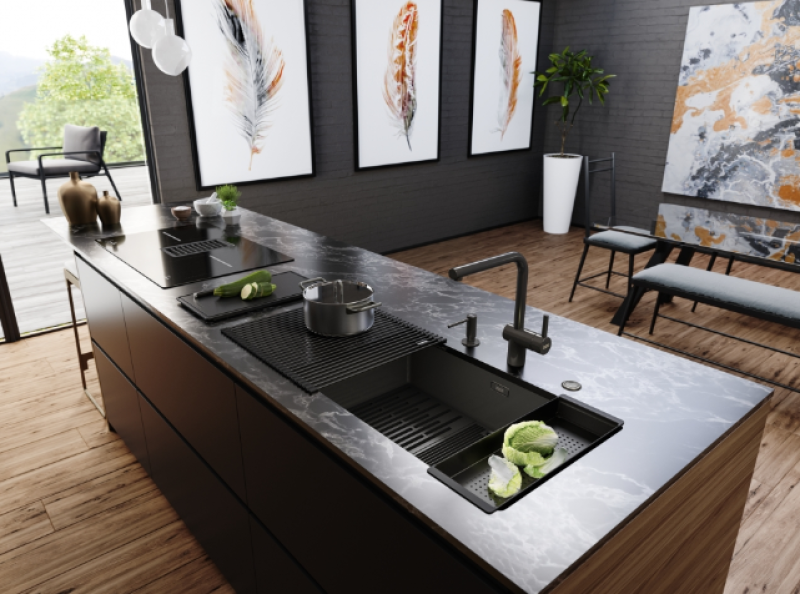 Franke Mythos Masterpiece BXM 210.68 Large Gun Metal Sink PVD Anthracite 685x410mm Flush Mount and Undermount - 127.0676.885