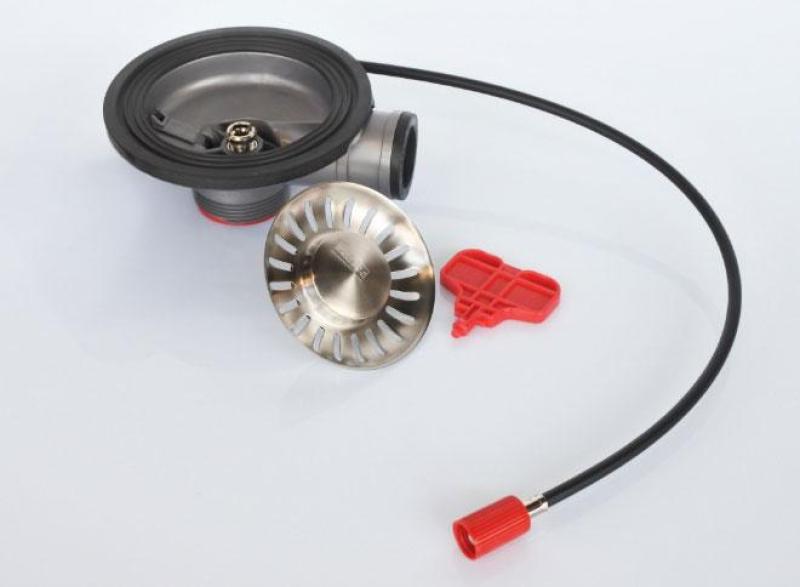 Franke drain with automatic emptying for a sink with an integrated plug 112.0301.673