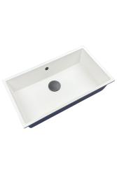 GraniteMy Universal Suuri Valkoinen Graniitti Pesuallas 74x40 cm gun metal -tulpalla - 1208967895