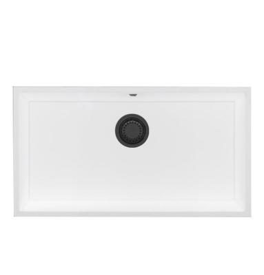 GraniteMy Universal Suuri Valkoinen Graniitti Pesuallas 74x40 cm gun metal -tulpalla - 1208967895