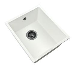 GraniteMy Universal Valkoinen Graniittinen Pesuallas 34x40 cm valkoinen, asennus päälle, alle ja tasoon, mukana gun metal -tulppa 1208967904