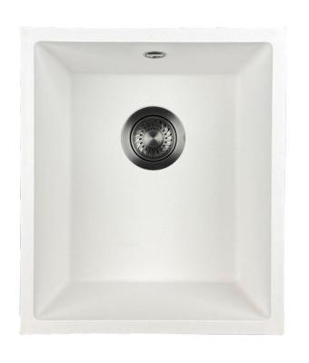 GraniteMy Universal Valkoinen graniittinen pesuallas 34x40 cm, valkoinen, pinta-asennus, alakaappi ja tasoasennus, gun metal -tulppa 1208967904
