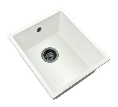GraniteMy Universal Valkoinen graniittinen pesuallas 34x40 cm, valkoinen, pinta-asennus, alakaappi ja tasoasennus, gun metal -tulppa 1208967904