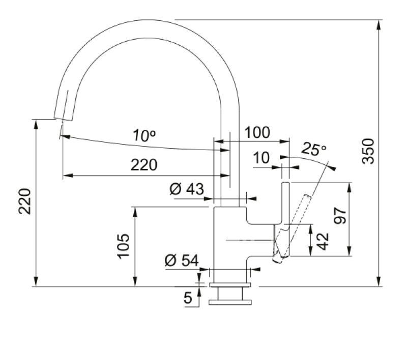 Franke Lina XL Kitchen Faucet Polar White with Swivel Spout 115.0626.024