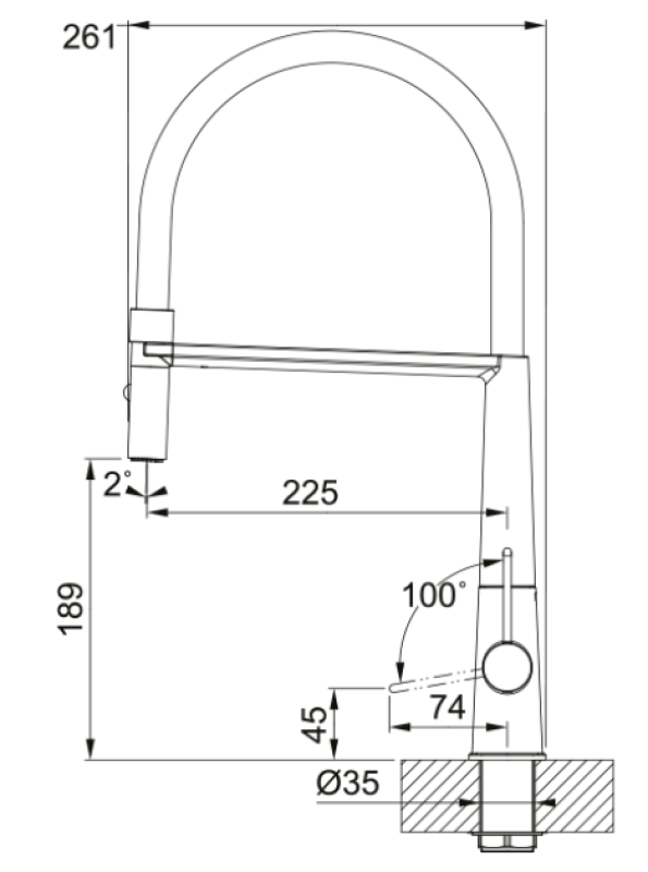 Franke Icon Yhden vivun keittiöhana joustavalla käsisuihkulla, Musta 115.0690.598