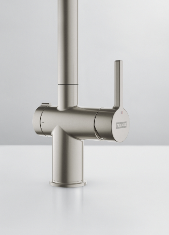 Franke Active Twist Single-Lever Mixer Tap Stainless Steel with Fixed Spout and Integrated Waste Control 115.0653.504
