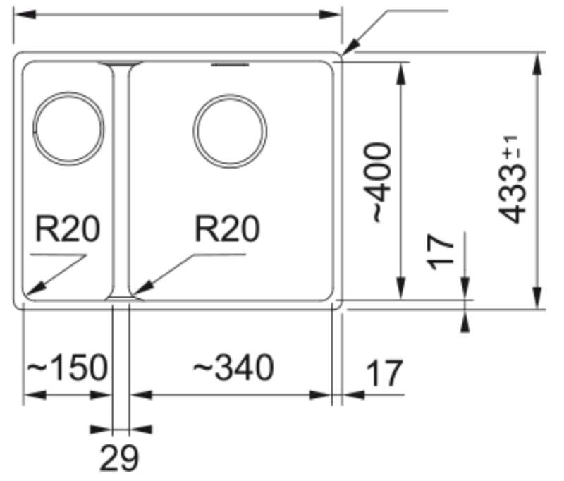 Franke Maris MRG 160-34-15 Fragranite Slate Grey Sink grey dark Right Bowl Undermount 125.0714.607