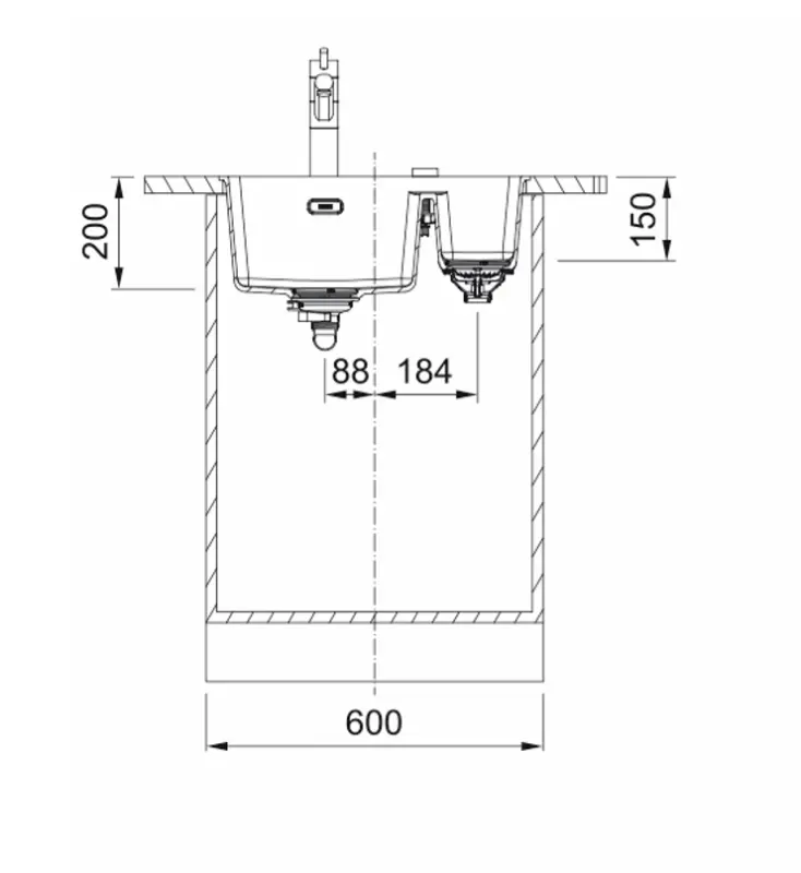 Franke Maris MRG 160-34-15 Fragranite Slate Grey Sink grey dark Right Bowl Undermount 125.0714.607