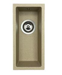 GraniteMy Universal graniitti beige hiekka pieni pesuallas 17x40 cm päällirakenne, alusrakenne ja tasorakenne, gun metal tulppa 1208968006