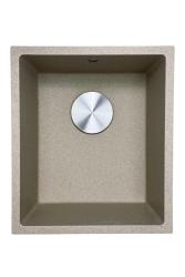 GraniteMy Universal graniittinen beige hiekkapesuallas 34x40 cm päälleasennus, alta-asennus ja taso-asennus ruostumattomasta teräksestä valmistetulla tulppalla 1208968007