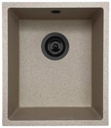 GraniteMy Universal graniittinen beige hiekkapohjainen pesuallas 34x40 cm päällis-, alis- ja tasoasennus mustalla tulppalla 1208968010
