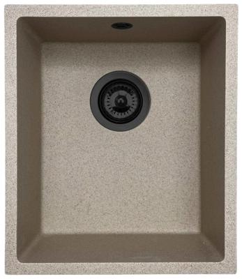 GraniteMy Universal graniittinen beige hiekkapohjainen pesuallas 34x40 cm päällis-, alis- ja tasoasennus mustalla tulppalla 1208968010