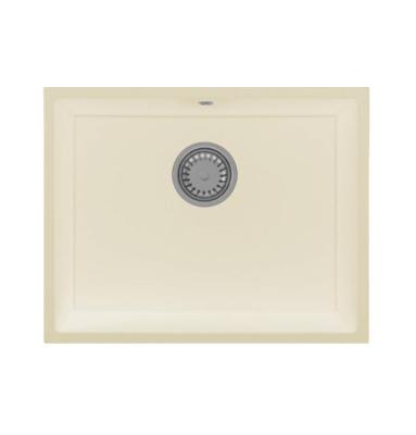 GraniteMy Universal graniittinen beige hiekkainen pesuallas 55x40 cm, pinta-asennus ja tasoasennus, ruostumattomasta teräksestä valmistettu tulppa 1208968012