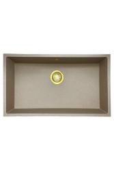 GraniteMy Universal graniitti beige hiekka pesuallas 74x40 cm päälle asennettava, alta asennettava ja tasoon upotettava kultaisella tulppalla 1208968018