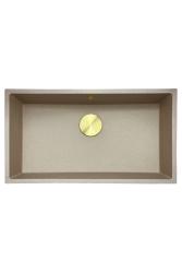 GraniteMy Universal graniitti beige hiekka pesuallas 74x40 cm päälle asennettava, alta asennettava ja tasoon upotettava kultaisella tulppalla 1208968018
