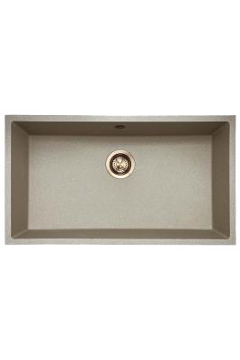 GraniteMy Universal graniittinen beige hiekkainen pesuallas 74x40 cm, pinta-asennus, alakaappiasennus ja tasoasennus, kuparitulppa 1208968019