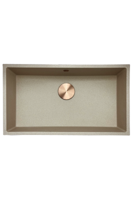 GraniteMy Universal graniittinen beige hiekkainen pesuallas 74x40 cm, pinta-asennus, alakaappiasennus ja tasoasennus, kuparitulppa 1208968019