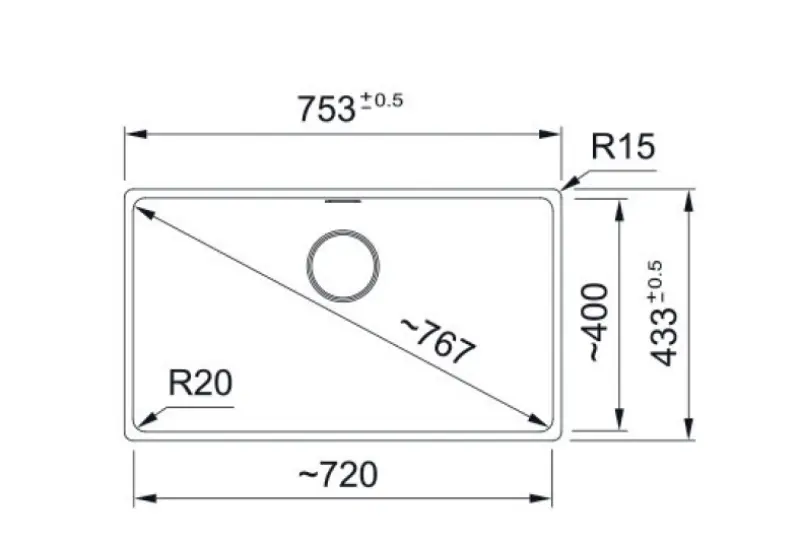 Franke Maris MRG 110-72 Fragranite Slate Grey Sink Dark Grey Undermount 125.0714.605