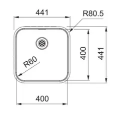Franke Smart SRX 210.40 RST Allas 40x40 Tasoon Asennettava - 127.0688.727