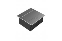 AVARO Upotettava Huonekalupistorasia, 1x Schuko-pistorasia, USB A+C, 1.5m Kaapeli, Hopea
