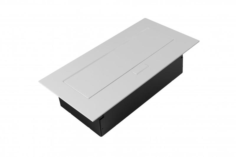 Huonekalupistorasia 2x schuko-pistorasia, USB A + C, ilman kaapelia, valkoinen